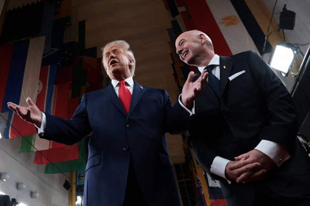 US President Donald Trump and FIFA President Gianni Infantino together.