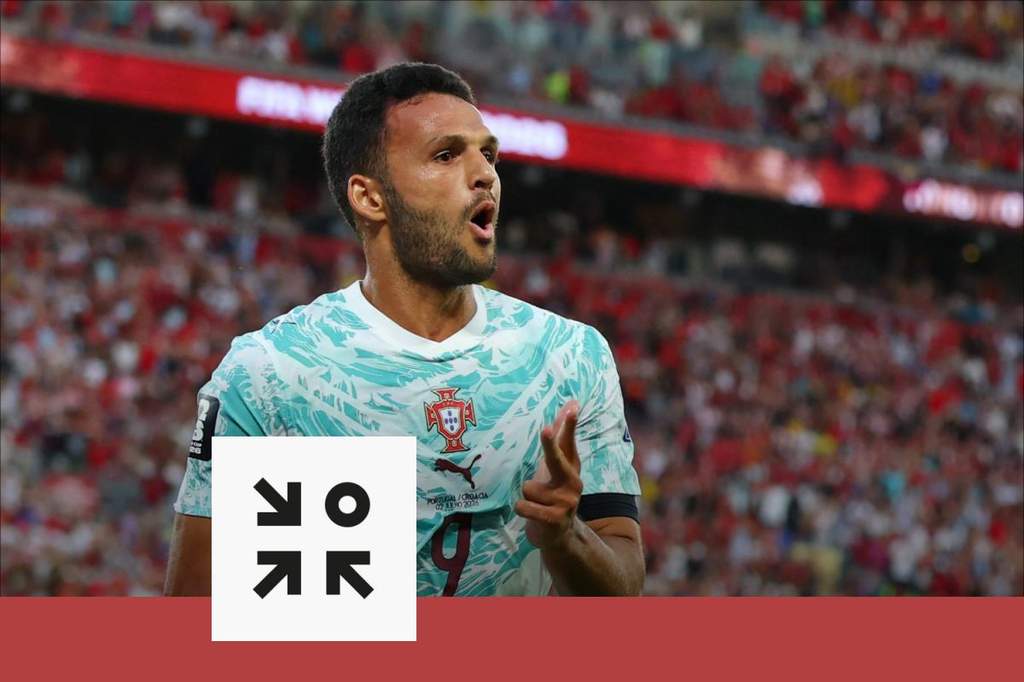 Portugal striker Goncalo Ramos celebrates scoring a crucial World Cup goal.