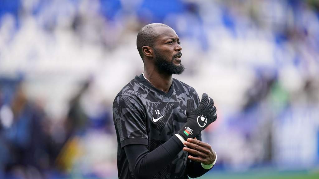 Goalkeeper Herve Koffi preparing for a match during training