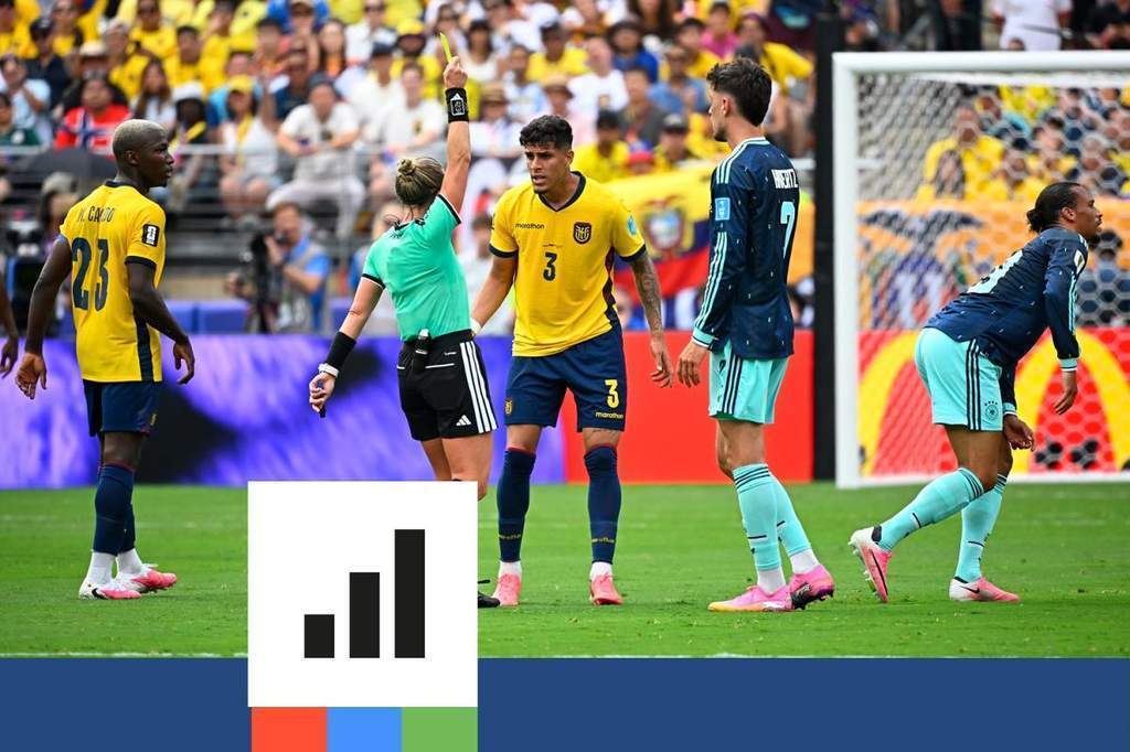 A referee monitoring action during a 2026 World Cup match