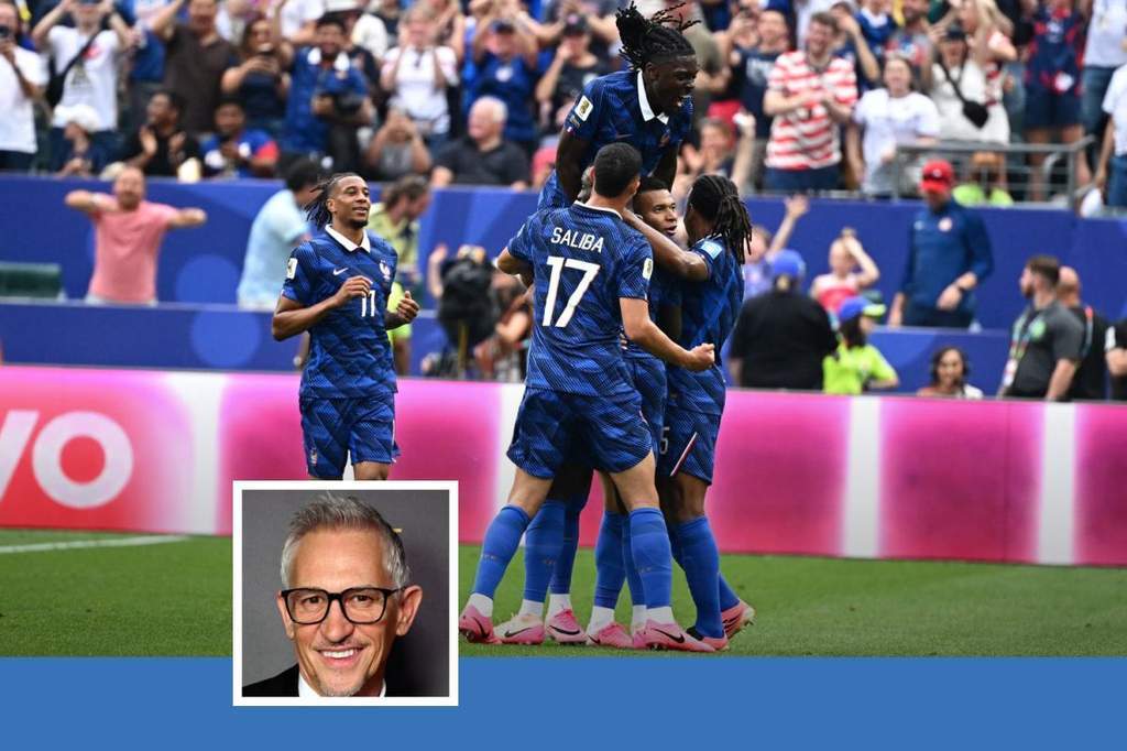 Gary Lineker broadcasting his football podcast in New York City