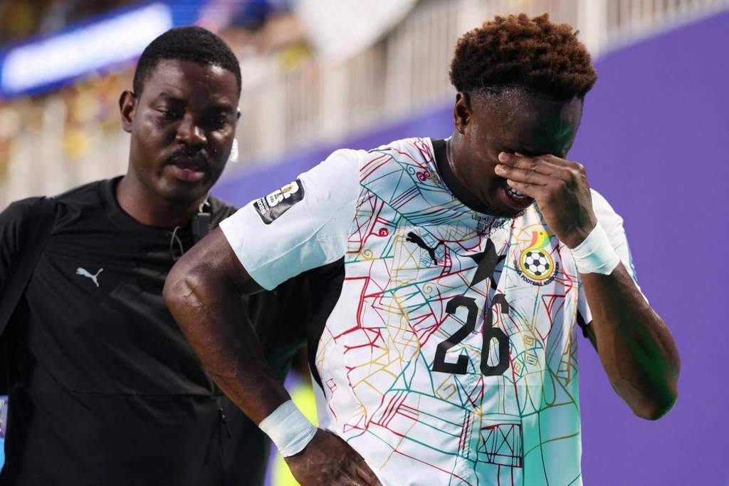 Defender Marvin Senaya playing for Ghana during the World Cup tournament.