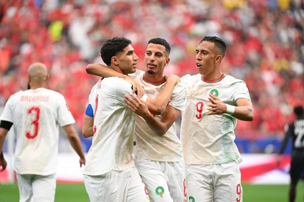 Azzedine Ounahi celebrates scoring for Morocco against Canada