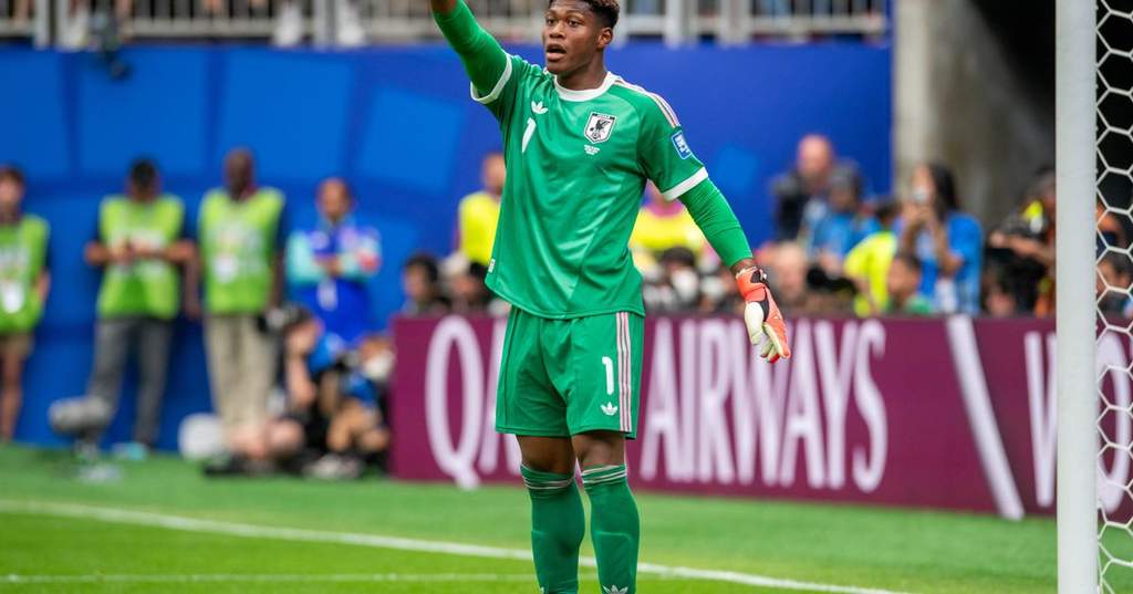Zion Suzuki playing in goal during a match