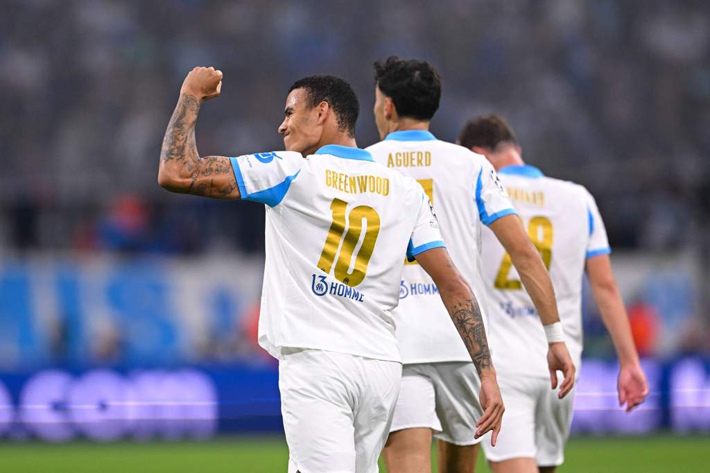 Mason Greenwood playing for Olympique de Marseille during a match