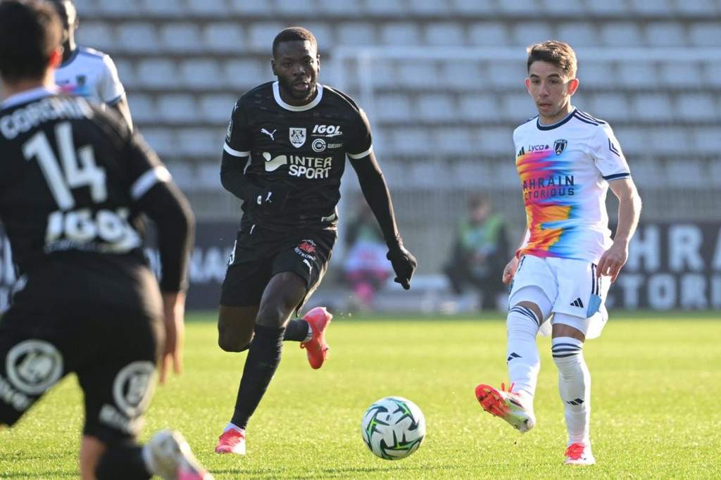 Striker Louis Mafouta during a domestic league match.