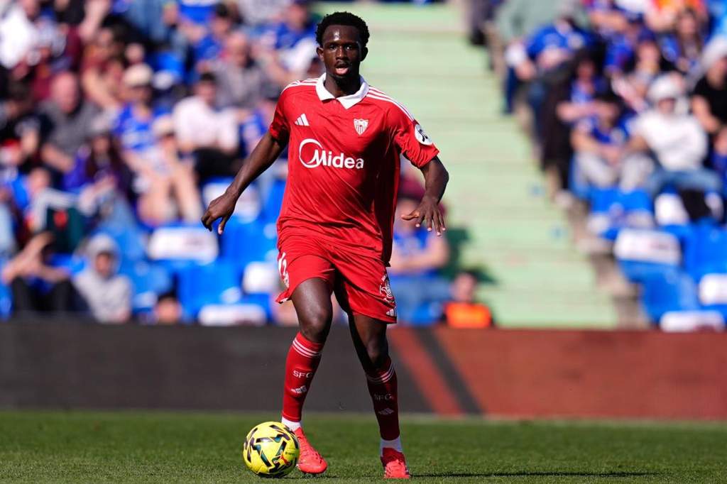 French defender Tanguy Kouassi tracking back during a league match