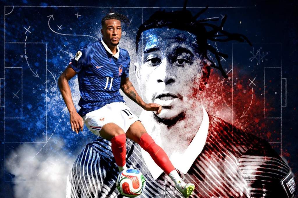 Michael Olise celebrating an assist for France during the tournament