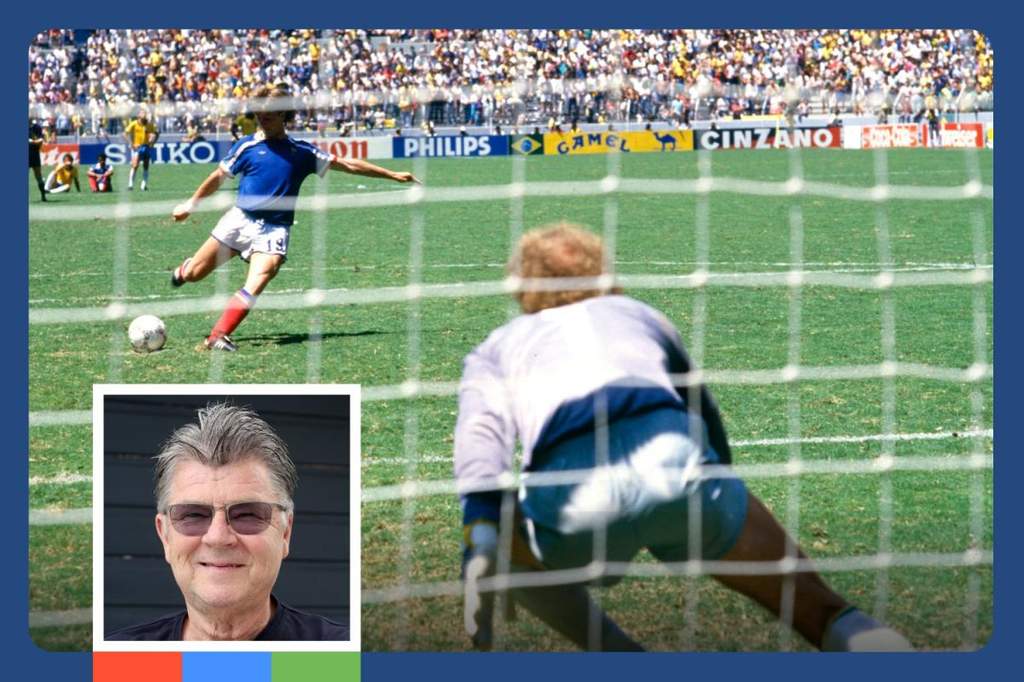 Yannick Stopyra representing France during the 1986 World Cup tournament