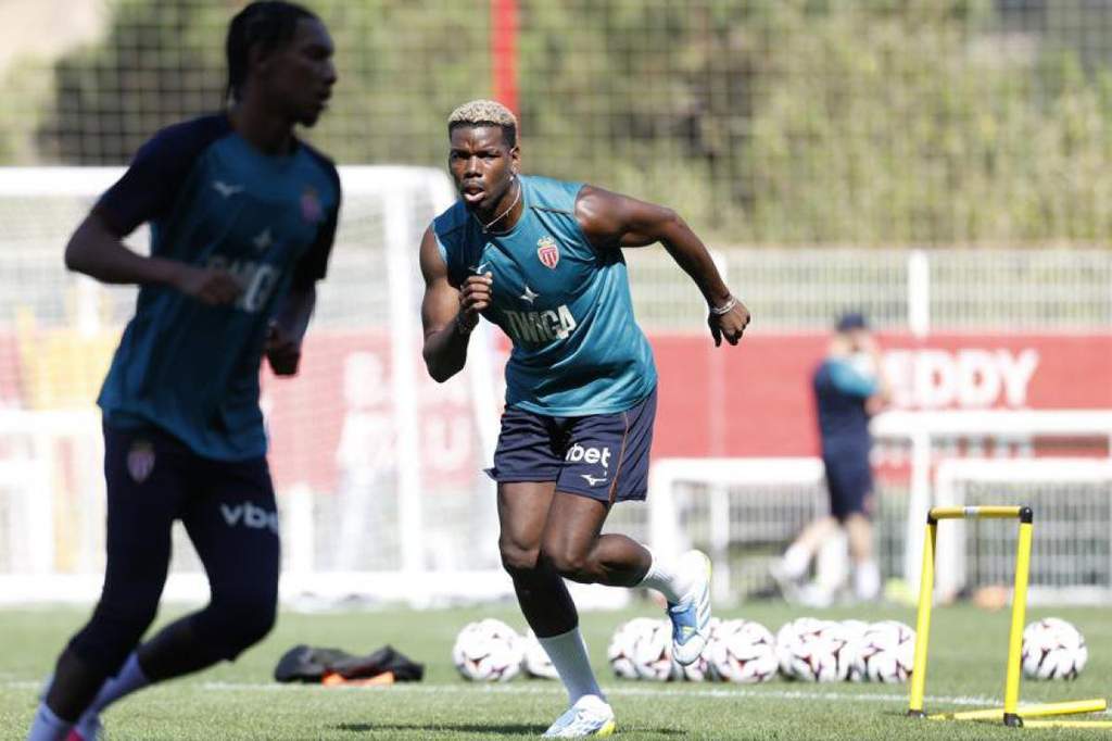 Paul Pogba training during Monaco pre-season under Filipe Luis.