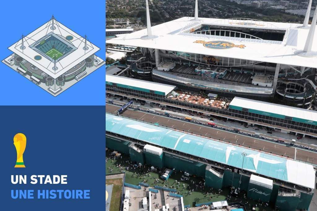 An aerial view of the iconic Hard Rock Stadium in Florida